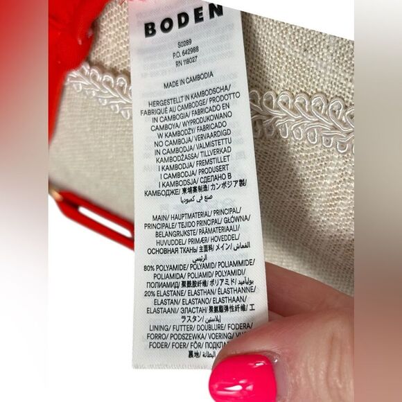 Boden Bright Red Voop Cup Underwire Supportive Bikini Top - Picture 11 of 11